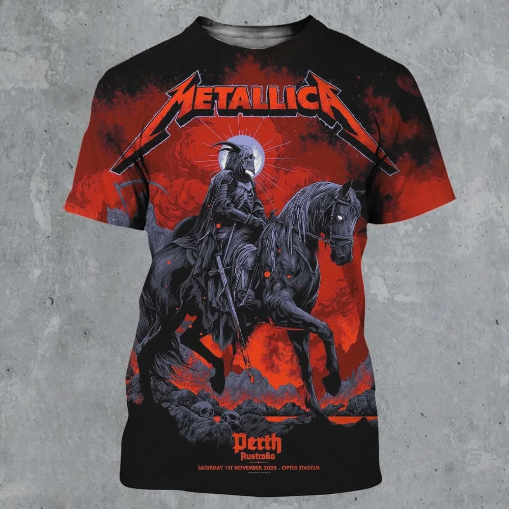 2026 Metallica Tour Print T-shirt Men Women Gothic Skeleton Snake Tee Heavy Metal Rock Band Streetwear Casual Short Sleeve Tops