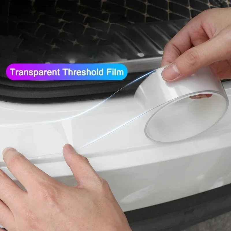 Car Door Threshold Styling Mouldings Transparent Thicken Anti Scratch Sticker Trunk Protective Strip Universal Decoration Parts