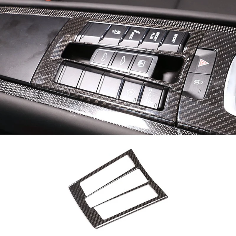 

For Porsche 911 718 2012-2019 Dry Carbon Fiber Central Control Mode Switch Button Panel Trim Sticker Car Parts Accessories