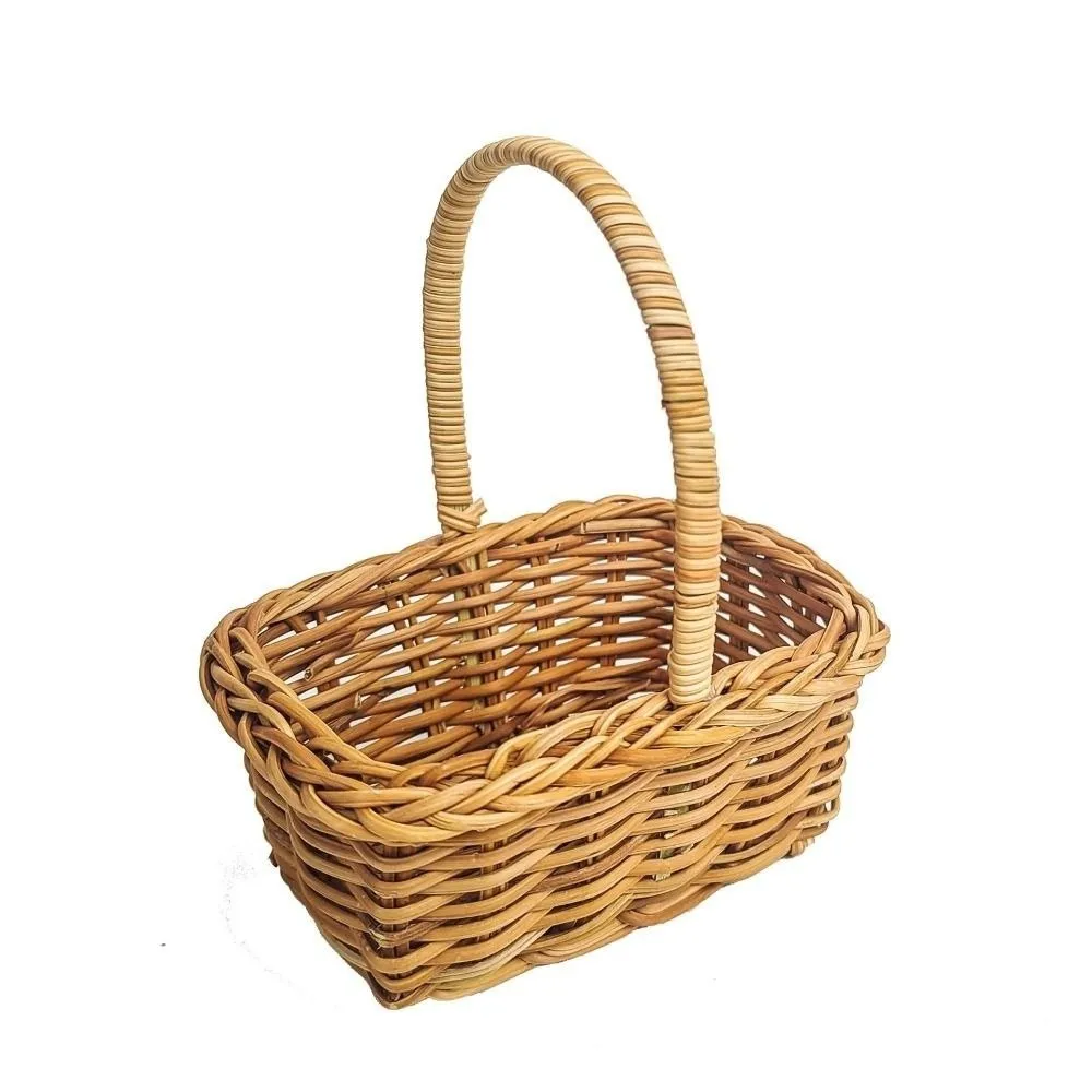 with Handle Imitation Rattan Handhold Handwoven 2 Styles Weaving Flower Basket Household Braid Storage Baskets