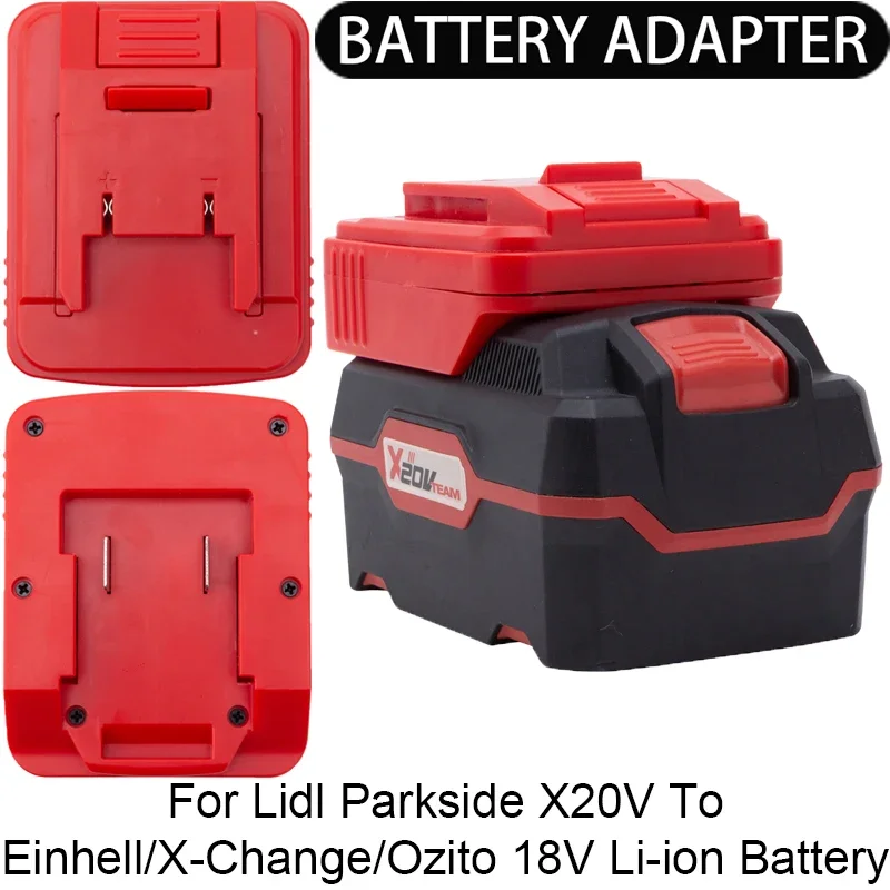 Adapter for Einhell X-Change/OZITO 18V Li-ion tool convert to Lidl Parkside X20V Li-ion battery adapter power tool accessories