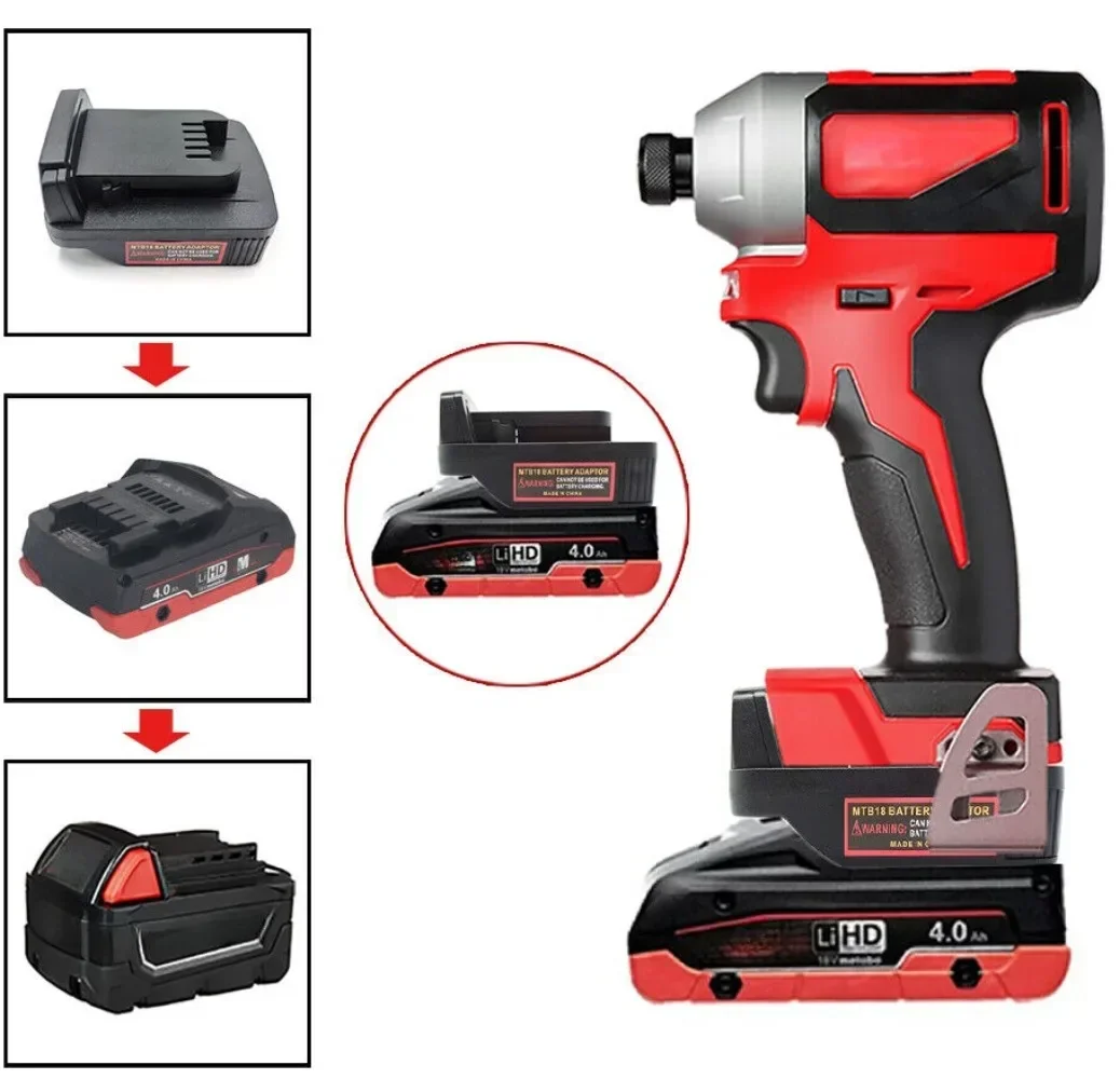 

Преобразователь адаптера для литиевой батареи Metabo 18 в, преобразователь для литиевой батареи Milwaukee 18 в, электрическая дрель для электроинструмента