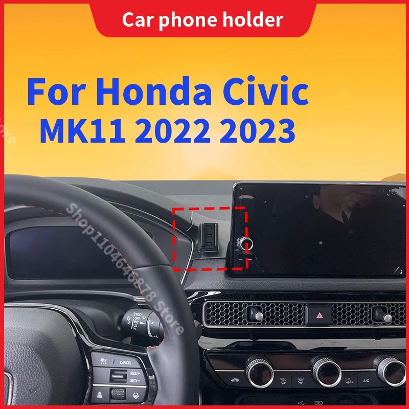 

For Honda Civic 11th MK11 FE1 FE2 2022 2023 Car Phone Holder Special Fixed Bracket Base Wireless Charger Stand Auto Accessories