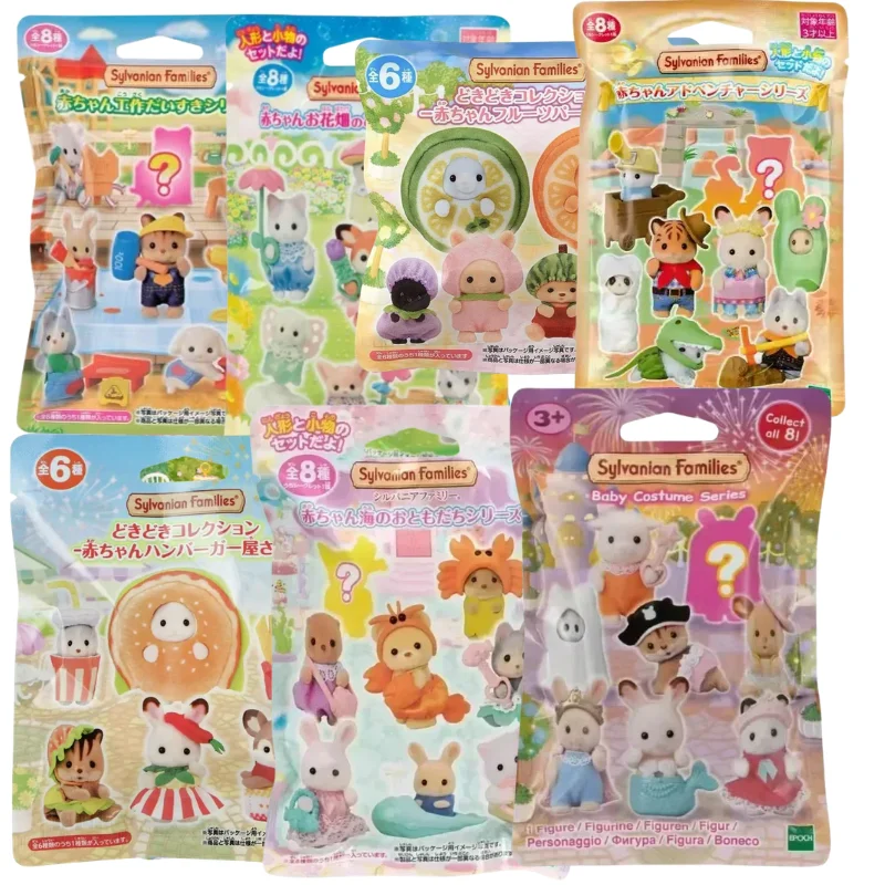 Sylvanian Families Blind Bag Magical Bakery Makeup Dessert Fruit Cart Poodle Flocked Doll Juguete Sorpresa Regalo para Niñas