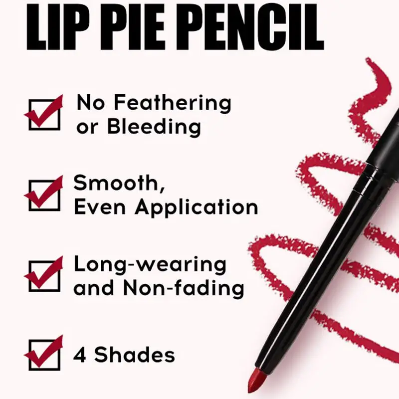 4 pçs conjunto de lápis delineador labial fosco nu contorno lipliner lápis batom à prova dwaterproof água longa duração batom caneta maquiagem labial cosméticos