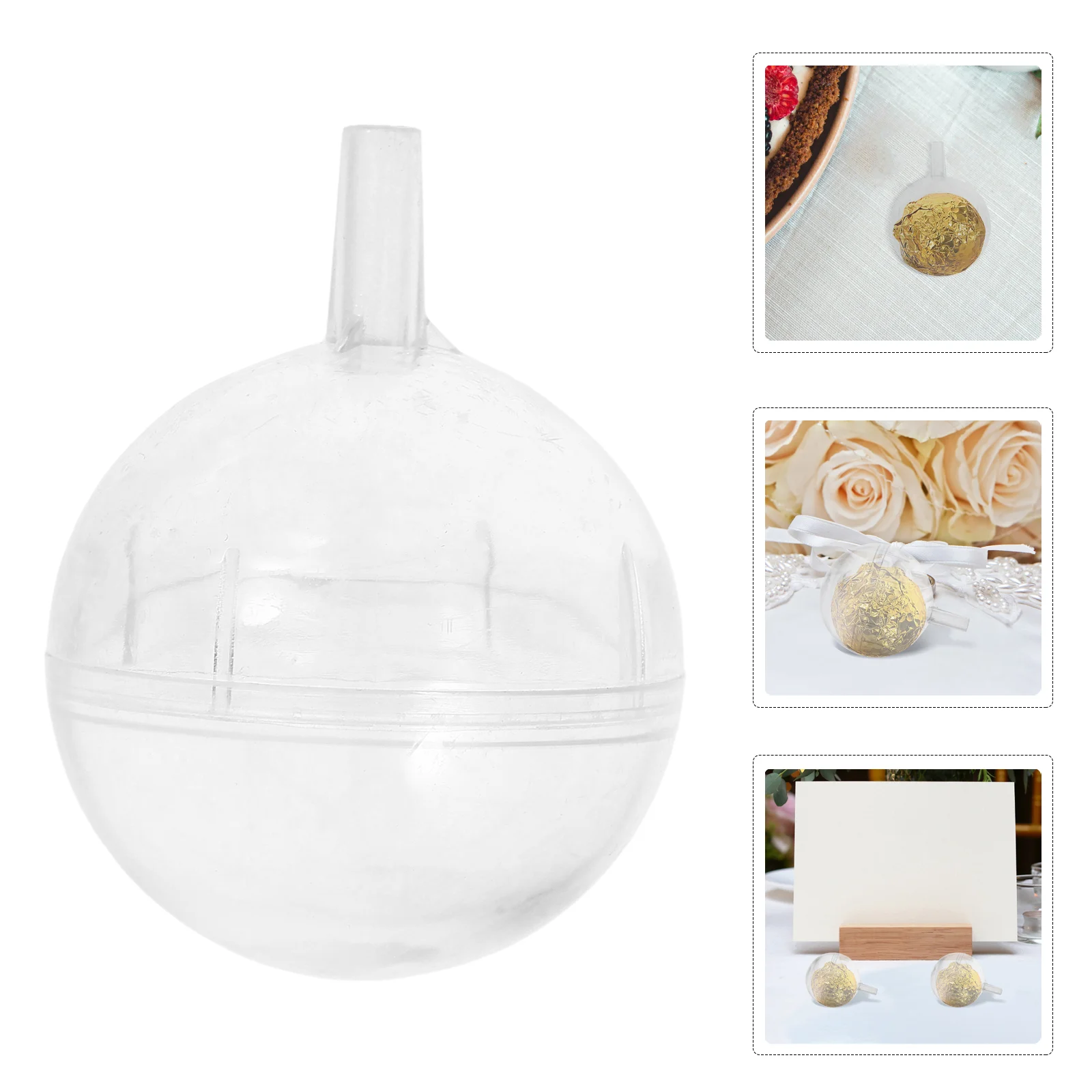 

40 Pcs Chocolate Tray Ball Base Wedding Truffle Wrappers Holder Muffin Dome Holders Cupcake Clear Decorative Candy Transparent