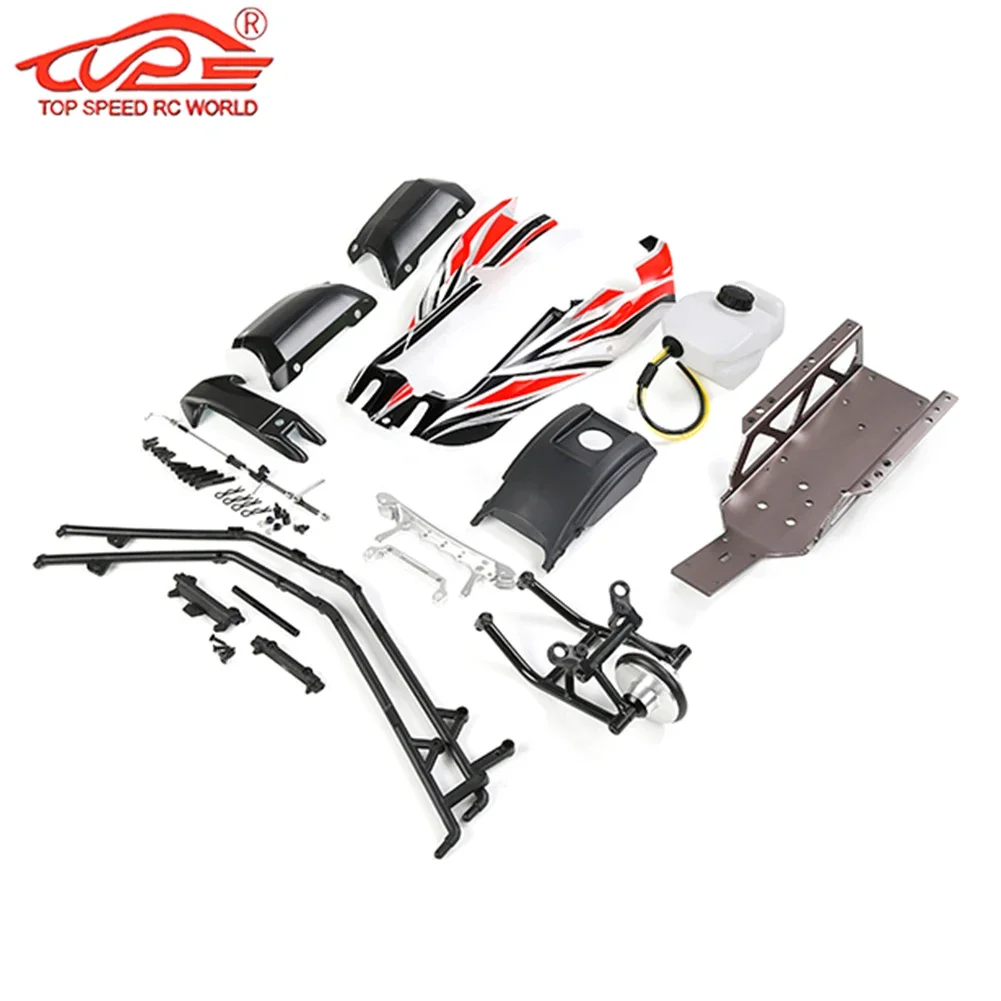 Auto Shell Brandstoftank Chassis Conversie Upgrade Kit voor 1/5 Rovan Q-BAJA Rofun Q-BAHA Truck Rc Auto Onderdelen