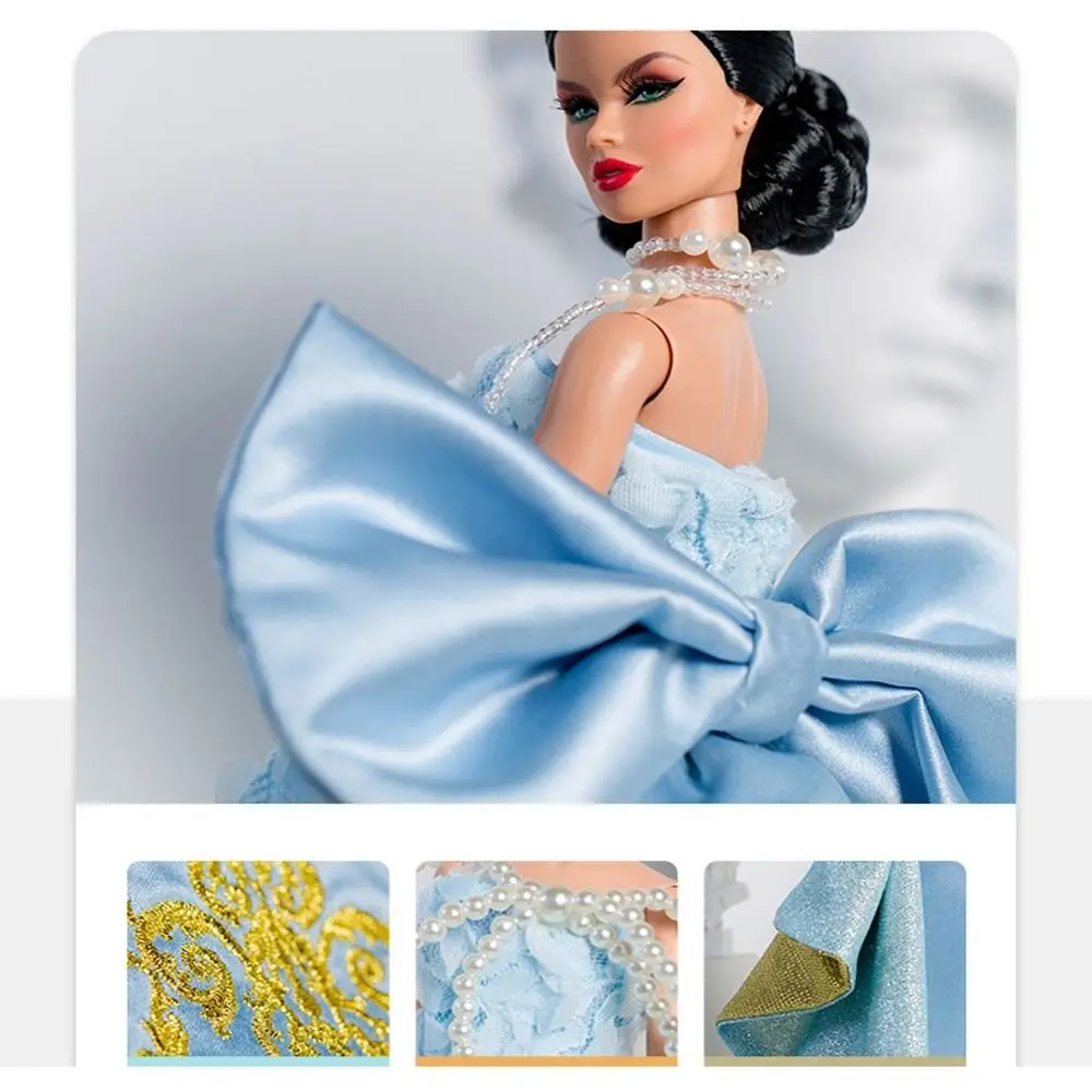 European Fashion Doll Supermodel Blue Dress Embroidery Luxurly 8 Styles Doll Clothes Suit DIY Toy Accessories Set