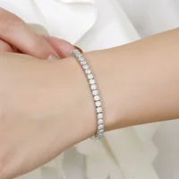 Bracelet de Tennis en zircone pour femmes, 4mm, breloque en cristal, chaîne fine de styliste, bijoux de mariage 2