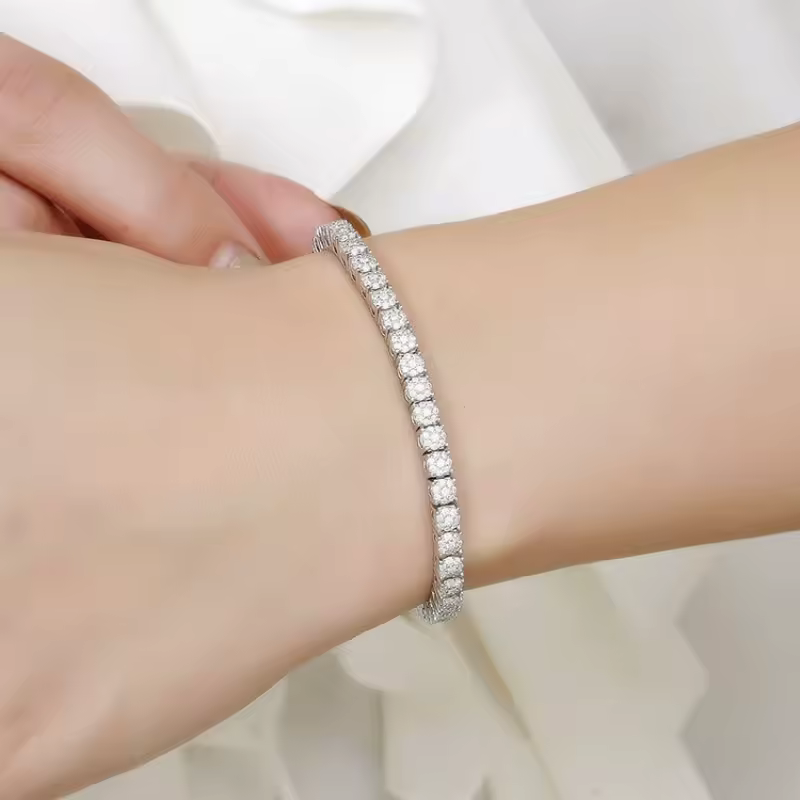 Women's Fashion 4mm Zirconia Tennis Bracelet Crystal Charm Designer Thin Chain Wedding Jewelry - Image 2