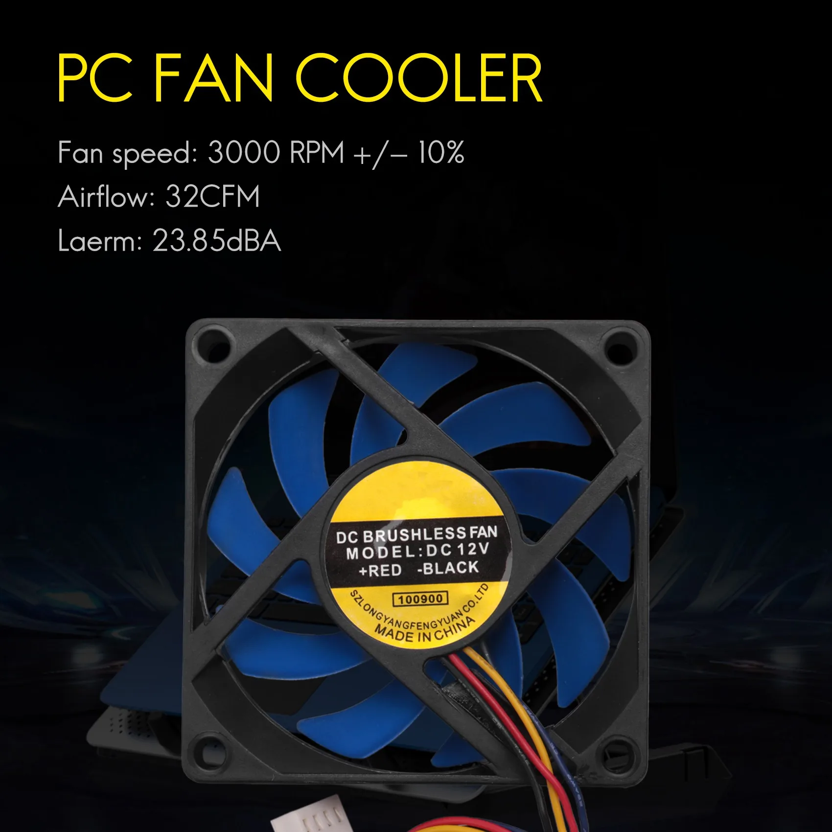 CFM PWM CPU PC 컴퓨터 케이스, 선풍기 블루 & 블랙, 12V DC 32, 70mm, 4 핀 컴퓨터 케이스