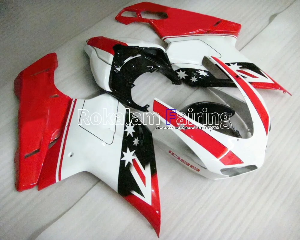 Body Kit Cowling For Ducati 848 1098  1098S 1198 Motorcycle Fairing Set 2007 2008 2009 2010 2011 (Injection molding)