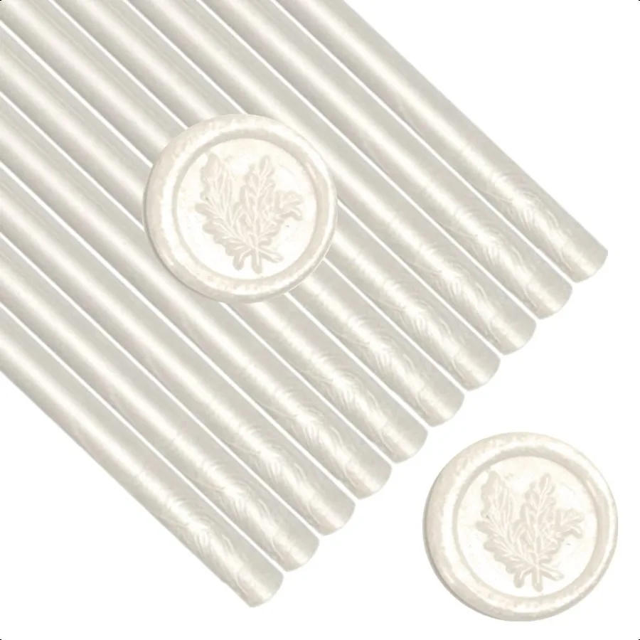 

Pearl White Wax Sealing Sticks 10pcs for Glue Gun and Seal Stamp Easy Melting for 0.43'' Gun