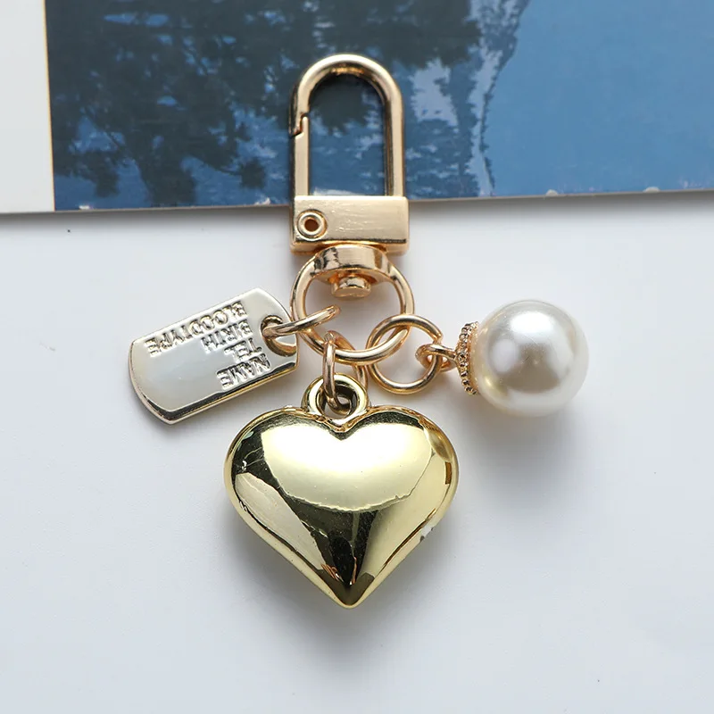 Silver Color Heart Shaped Keychain Backpacks Bow Heart Keyring Charm Backpack Pendant Bag Decoration Women Men Friendship Gift