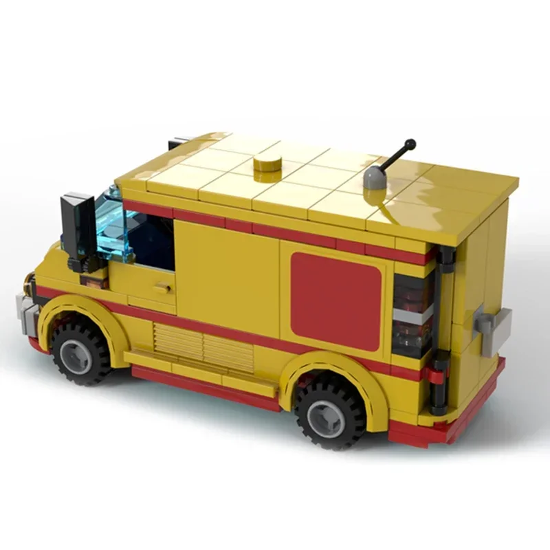 MOC-décennie s de Construction Modulaires pour Enfants, Briques Techniques, Modèle de Voiture de Ville, Panneau Moyen, Van de Courrier, Cadeaux, Jouets, Ensembles de Bricolage, Assemblage