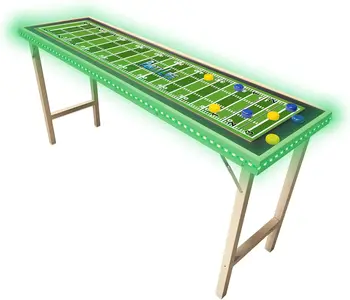 Premium Shuffleboard Table w/Folding Legs, Pucks, and Optional LED Lights - Awesome Graphics - Choose Your Model