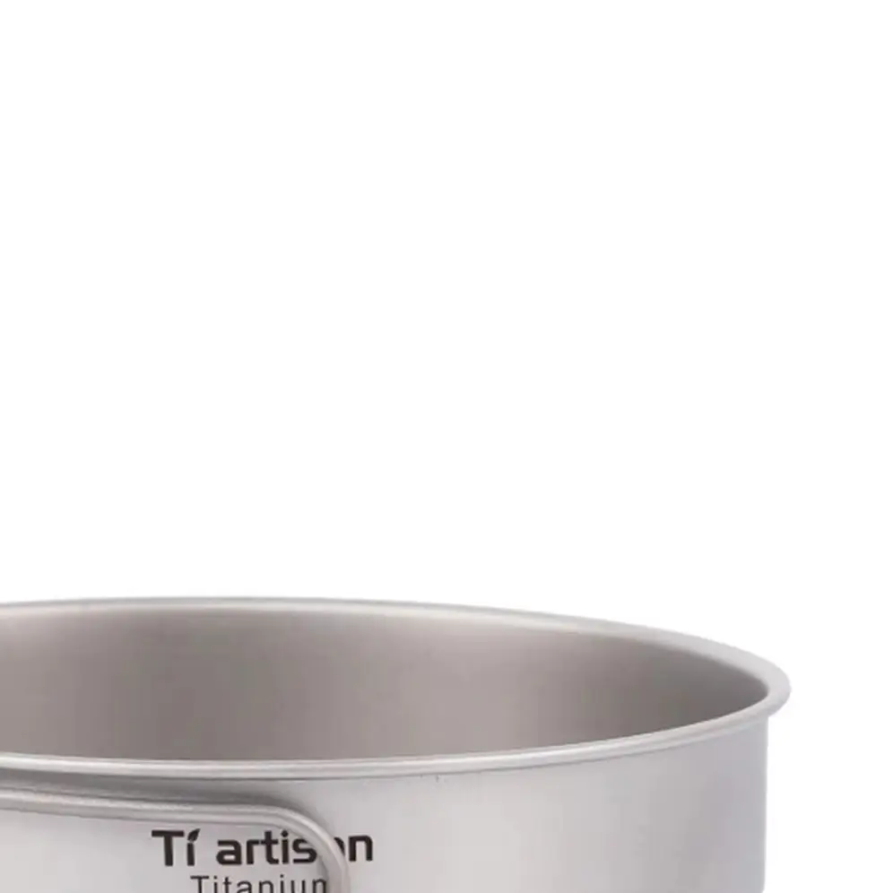 Titanium Fry Pan With Foldable Handles Lightweight Anti Rust Camping Cookware For Outdoor Hiking Backpacking Survival Adventure