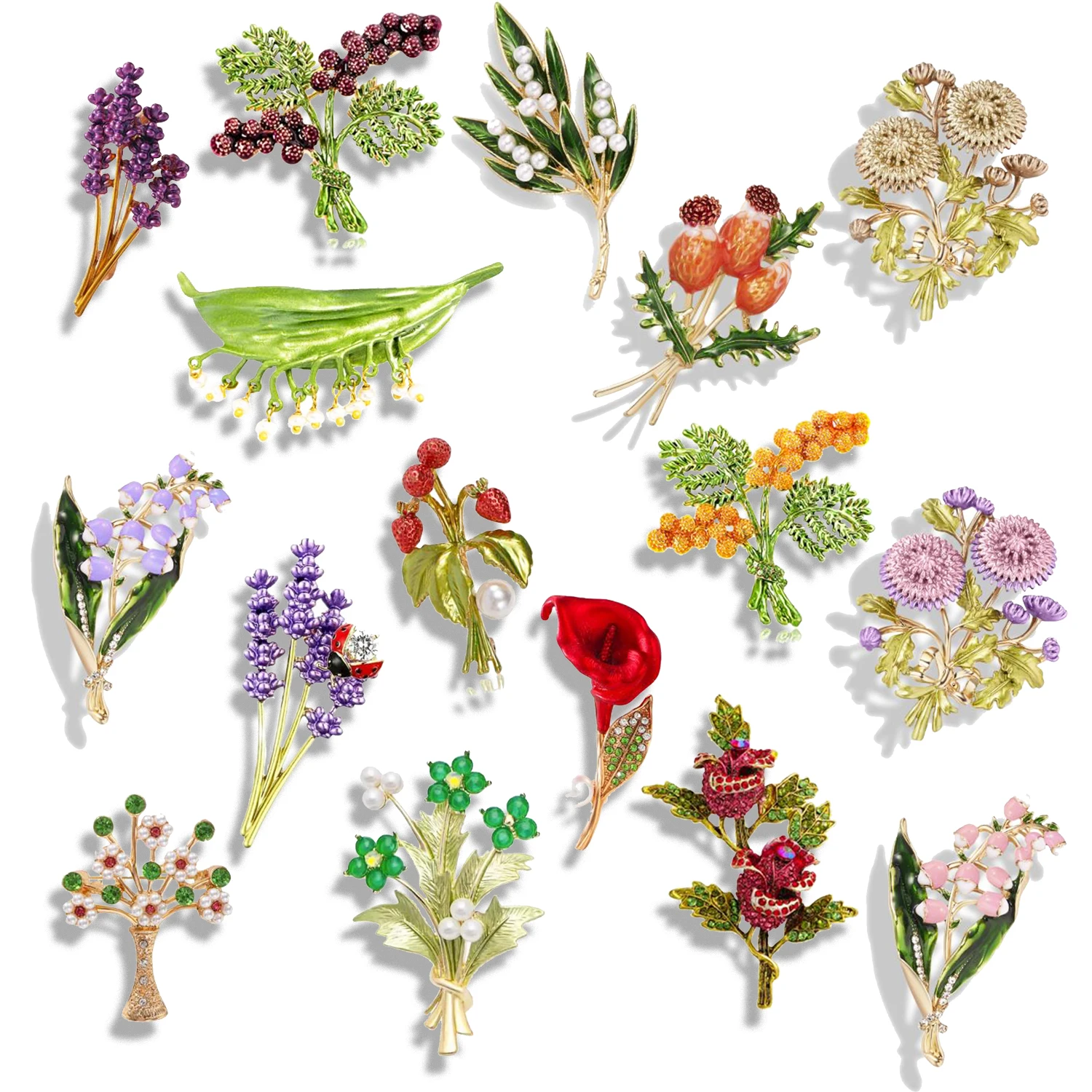 بروش لؤلؤ نبات المينا الرجعية للممثلة، جودة أنيقة، زخرفة جرس الأوركيد، إكسسوارات مشبك زهرة الصدر