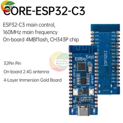 ESP32-C3 Core Board Development Board 2.4G WIFI Bluetooth Module CH343P 32Pin for Verifying ESP32C3 Chip Function Blue