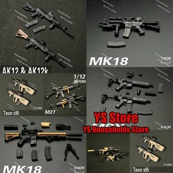 1/12 Soldier Army Combat Model Accessory Mk18 7/8cm Static Gun Tavorx95 Toys 6.5cm MCX Ak12 Gift For 6
