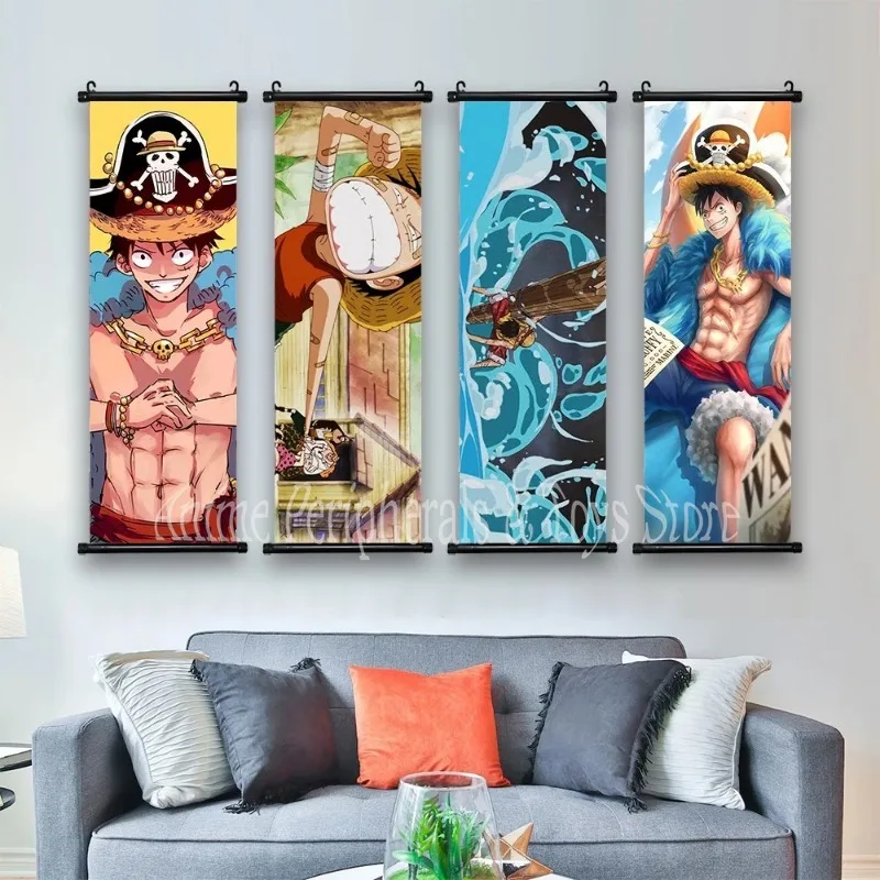 Anime ONE PIECE Poster Roronoa Zoro Luffy Canvas Painting Sun God Nika Art Print Kids Room Decoration Mural for Hanging Scrolls