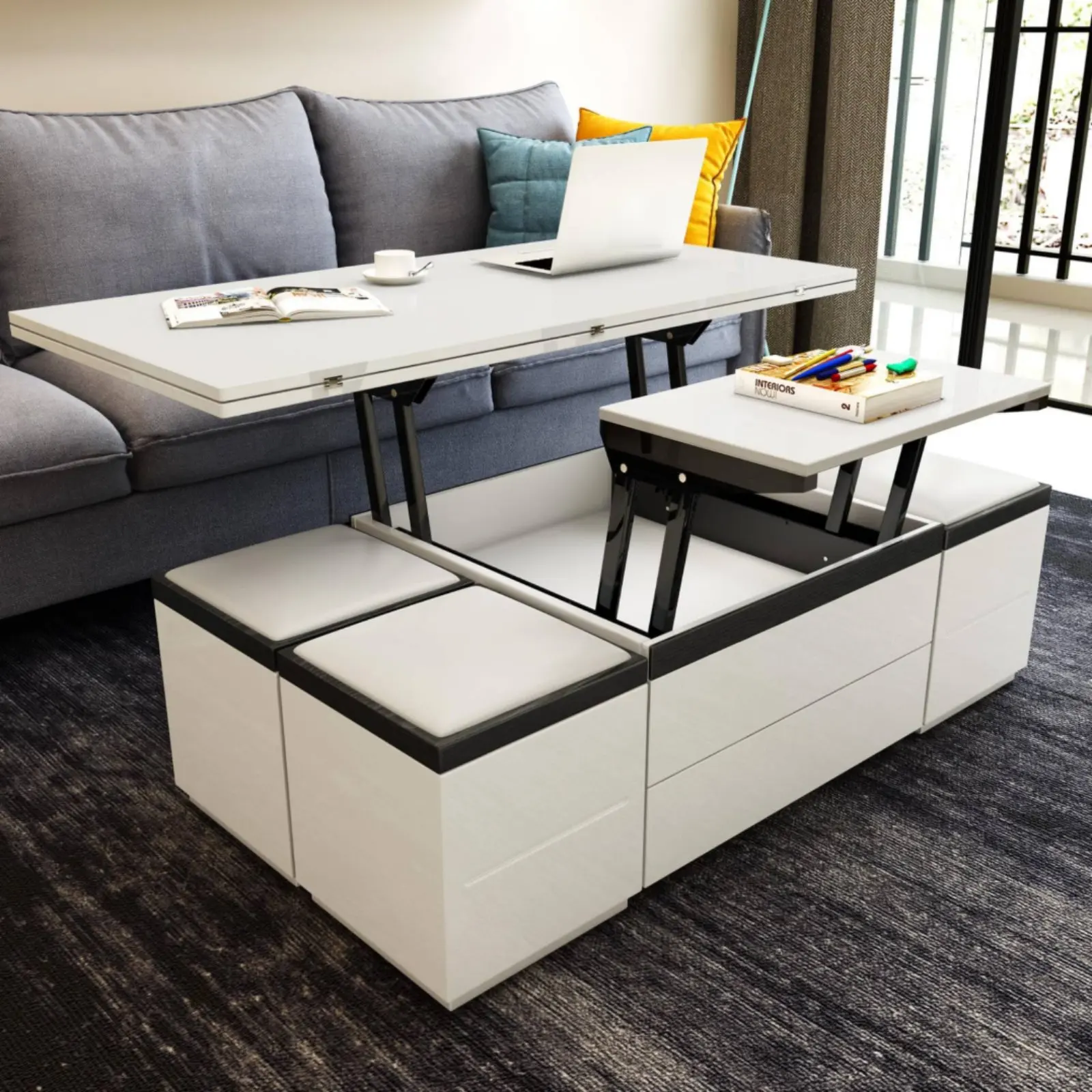 Coffee Table Elevate Mechanism Multi-Functional Hydraulic Table Lifting Frame Gas Gas Strut Folding Hinge High Load Capacity