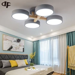 Nordic style LED ceiling chandeliers solid wood lights bedroom living room chandeliers villa ceiling chandeliers factorydirect