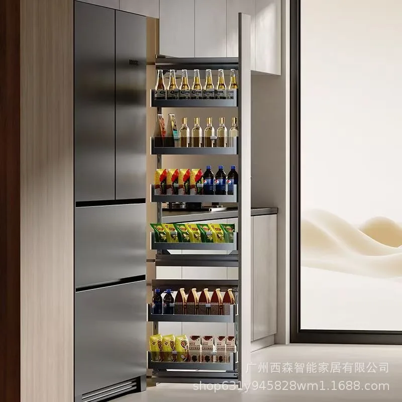 Side pull basket cabinet