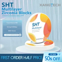 XANGTECH NEW SHT Multilayer Zirconia Zirconium Block Multilayer Zirconia Block for Dental Lab Material 98mm Cad Cam System