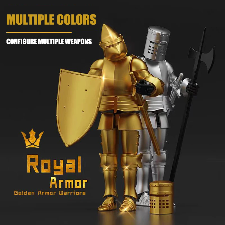 Manequim 13 robô blindado magnético figuras de ação multi-articulado cavaleiro medieval com armas 3d impresso manequim brinquedos crianças presentes