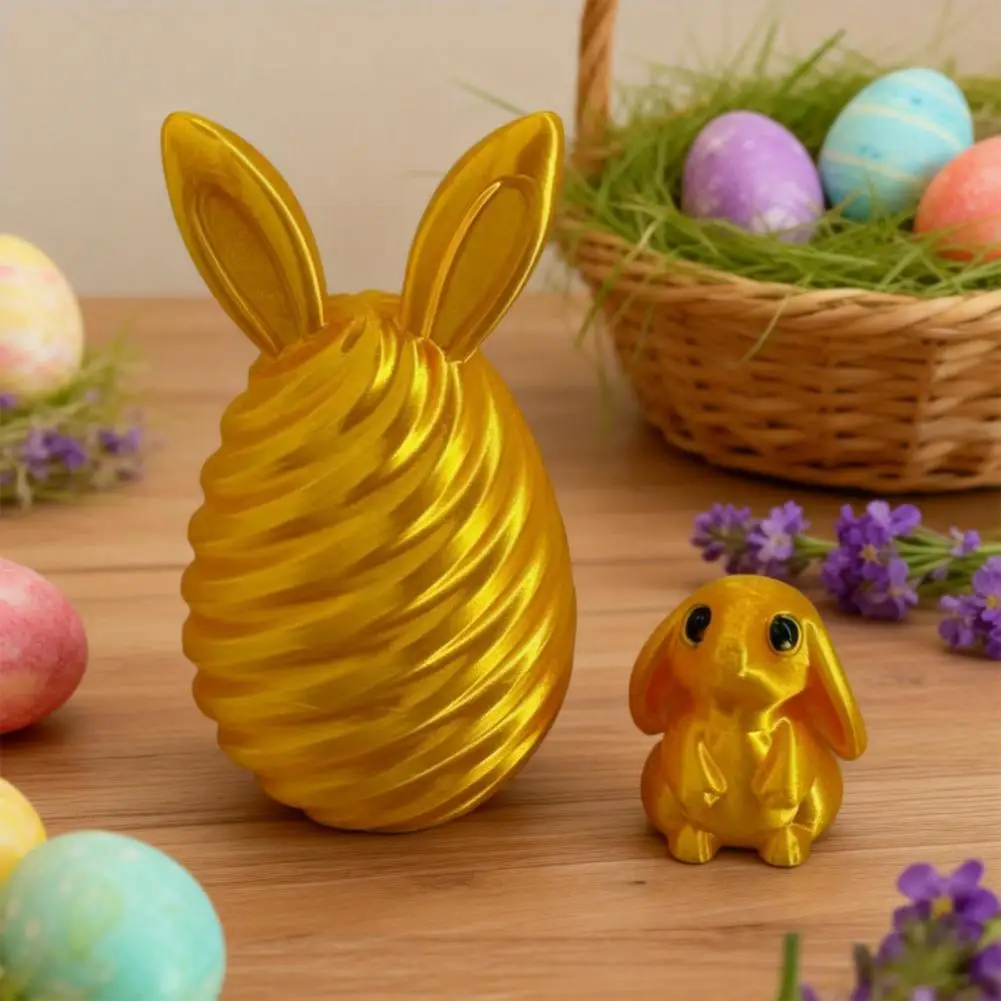 Rabbit Egg Toy 3d Printed Easter Egg Decor Mini Bunny Spiral Fidget Toy Unique Basket Stuffers for Kids Adults Home Office Gifts