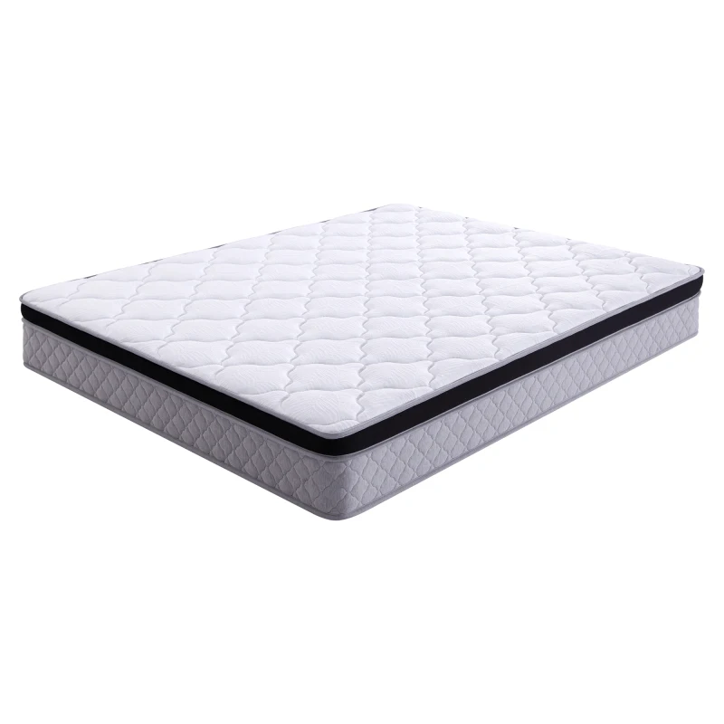 Matelas à ressorts ensachés 140 x 200 cm, épaisseur 25 cm, niveau de fermeté H3, structure ergonomique, soutien lombaire, matelas compact roulé, haute confortabilité, adapté aux chambres parentales