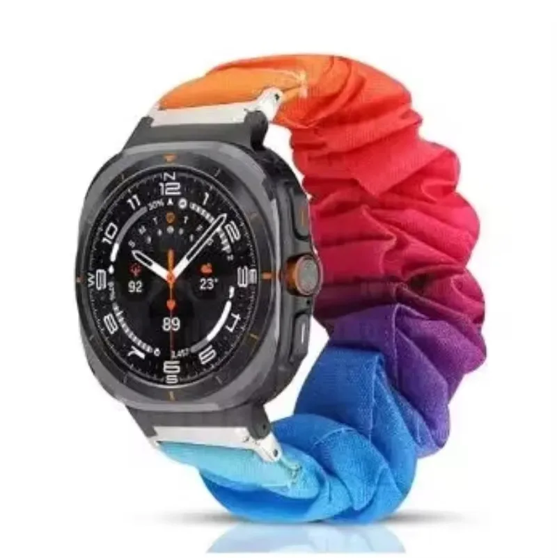 Elastic Nylon Loop Strap For Samsung Galaxy Watch 7 Ultra 47mm Band Scrunchies Bracelet For  Women Galaxy ultra Classic 47mm