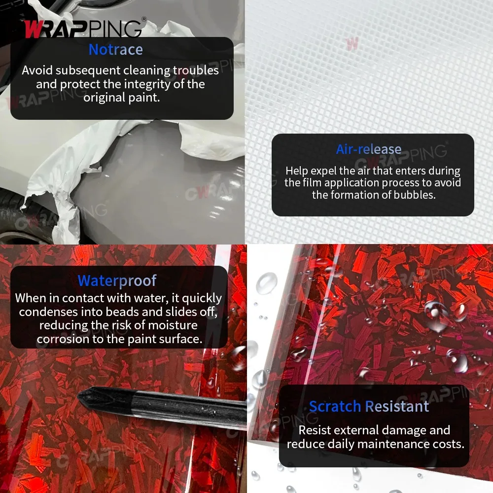 Car Sticker Vinyl Wrap Carbon Fiber Sticker DIY Waterproof Car Wrapping Film Custom Stickers Body Covering Exterior Automotive