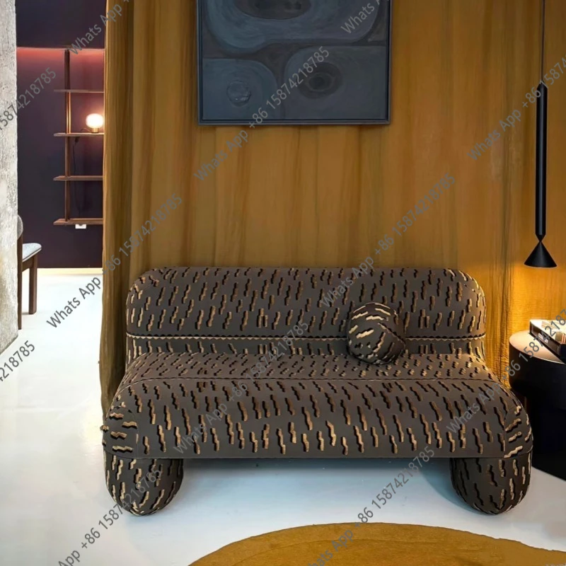 Nordic black gold design tiger chenille tiger pattern jacquard sofa retro style Maillard color three-person sofa