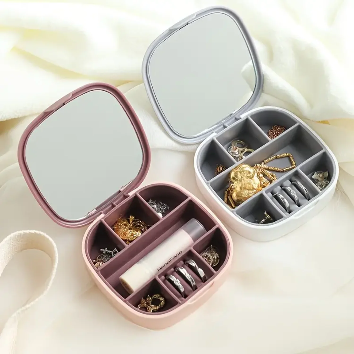 Portable Hat Red Necklace Earrings Jewelry Storage Box for Travel - Multifunctional and Convenient on the Go