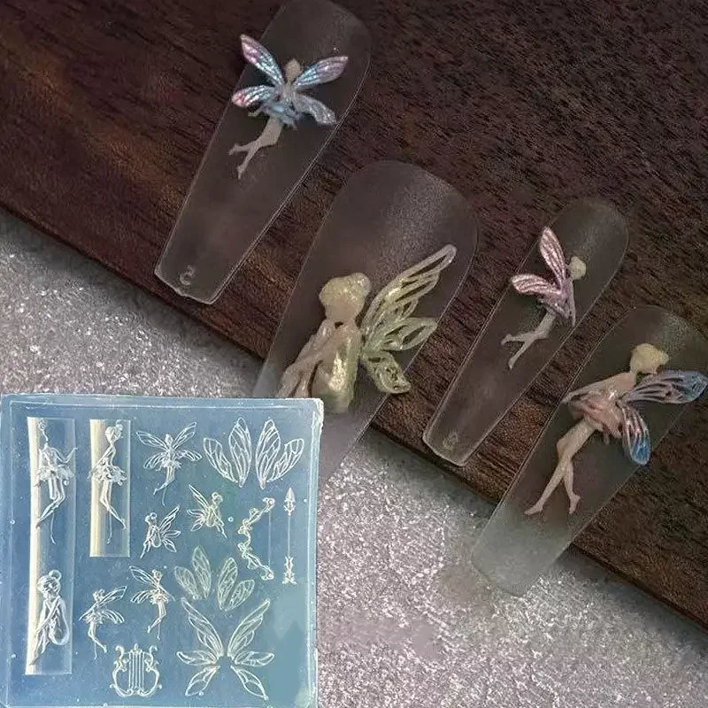 3D-Frucht-Silikon-Nagelform, süße Blütenblätter, Feen-Nagelvorlagen, DIY-Nagelkunst-Dekor, Maniküre-Vorlage für Nagelanhänger