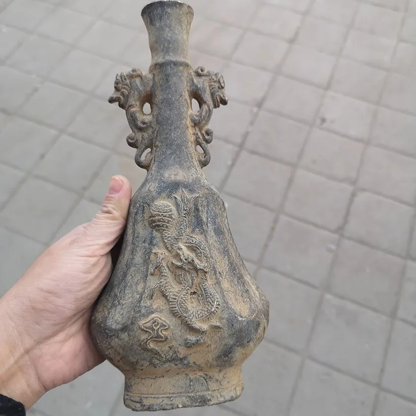 Chinese Copper Come From FOLK Collection Old Bronze Vase Double ear dragon