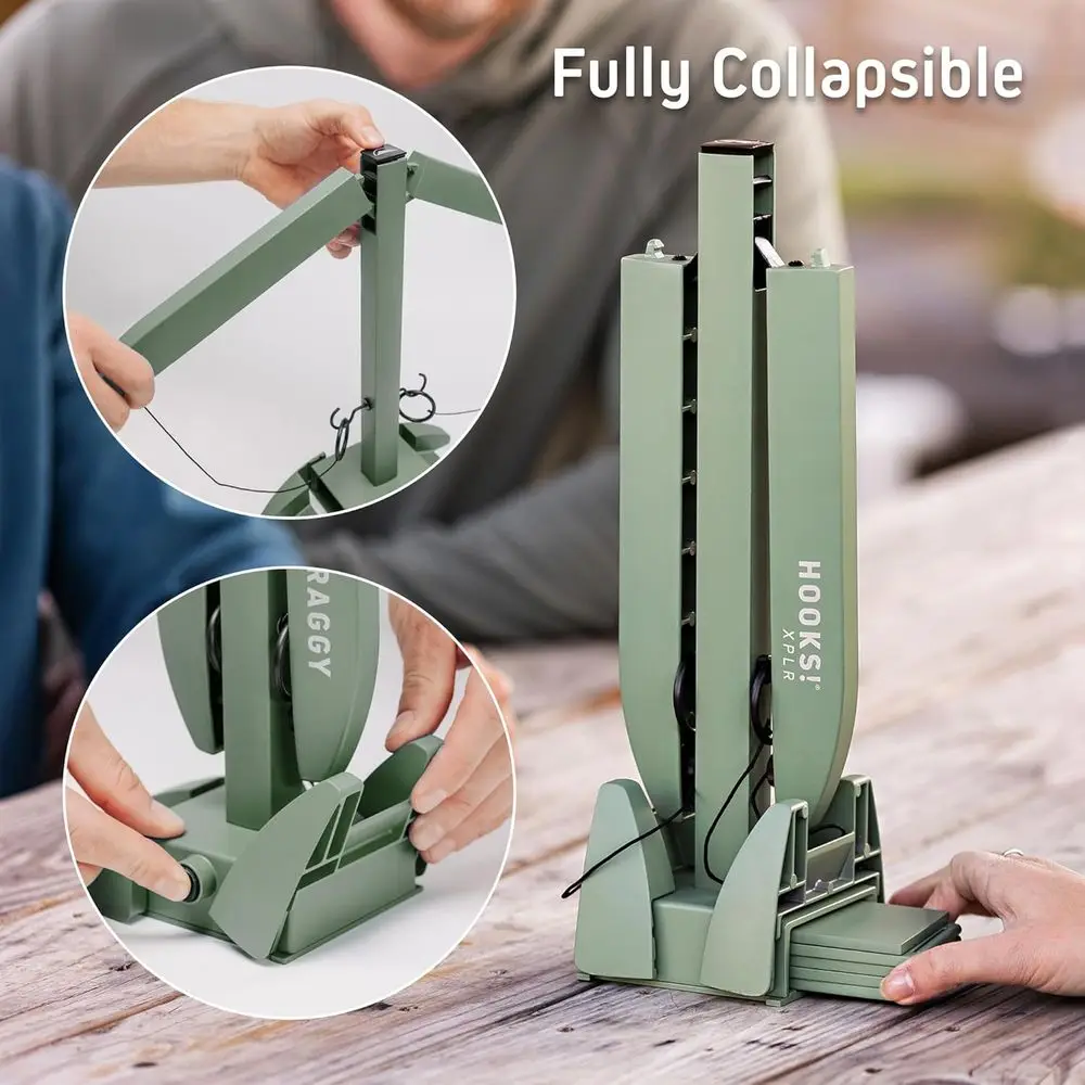 Craggy Games Ring Toss & Shot Ladder Game Hooks XPLR - Crochet et anneau portables en aluminium pour jeux intérieurs/extérieurs - Jeu familial Ni