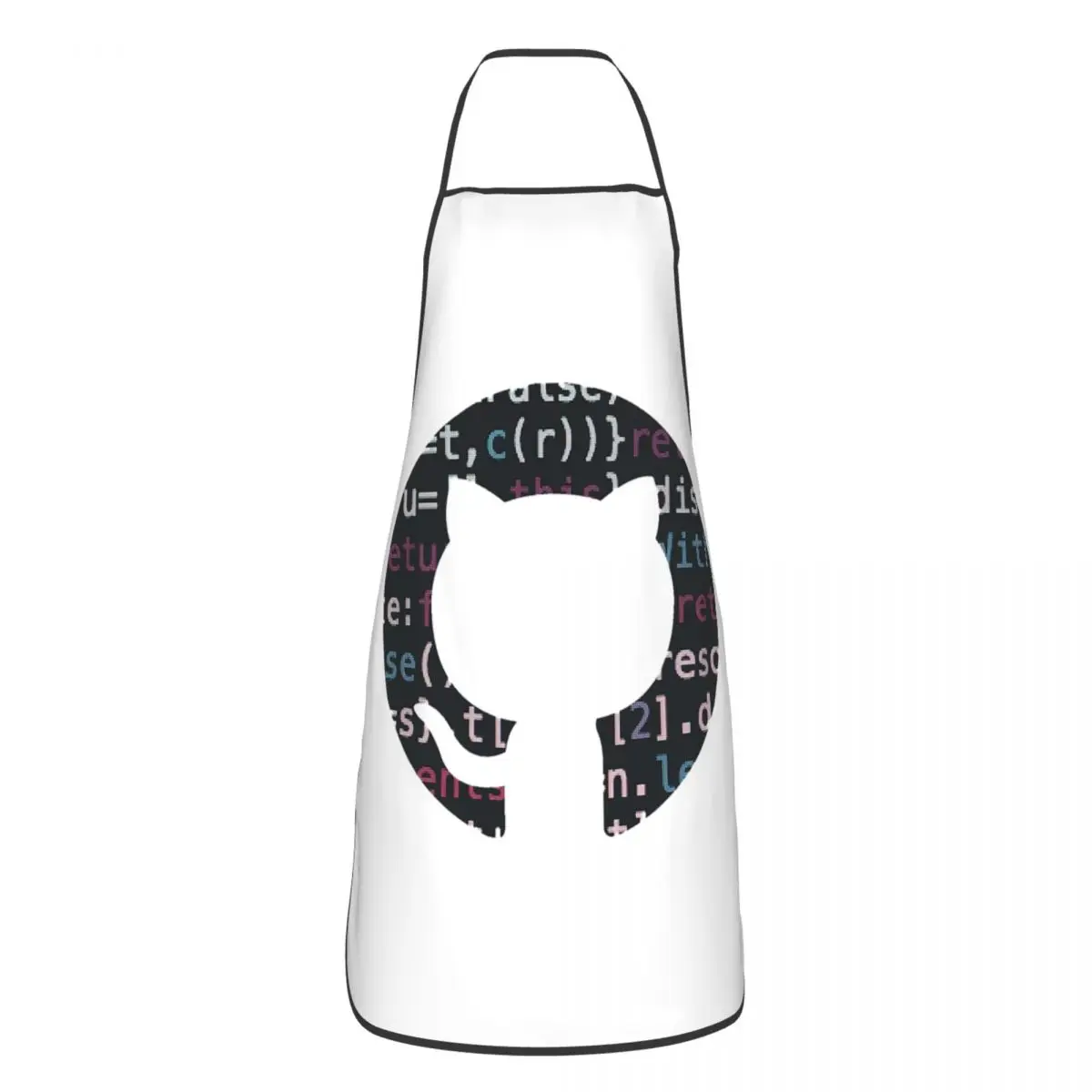 Github Code Logo Aprons Chef Baking Tablier Sleeveless Bib Kitchen Cleaning Pinafore for Women Men Gardening