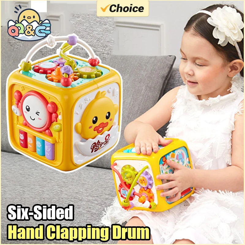 子供のための手錠ドラム,6面,赤ちゃんのおもちゃ,音楽教育玩具,音楽ギフト