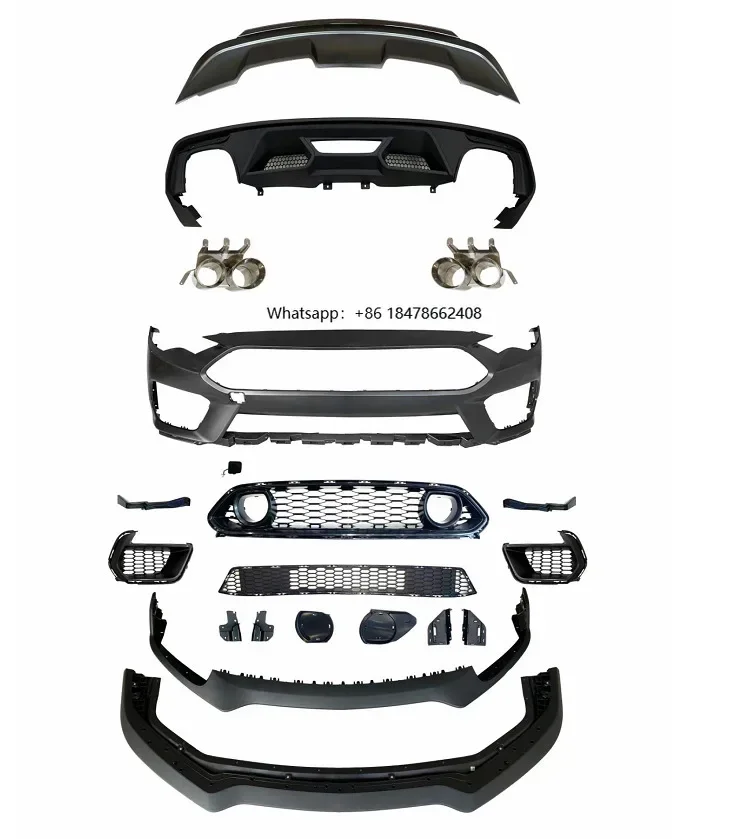 The GT500 Bumper Bumper Is Suitable for  Mustang's Modified Mach-1 Kit with a Mesh Tailpipe