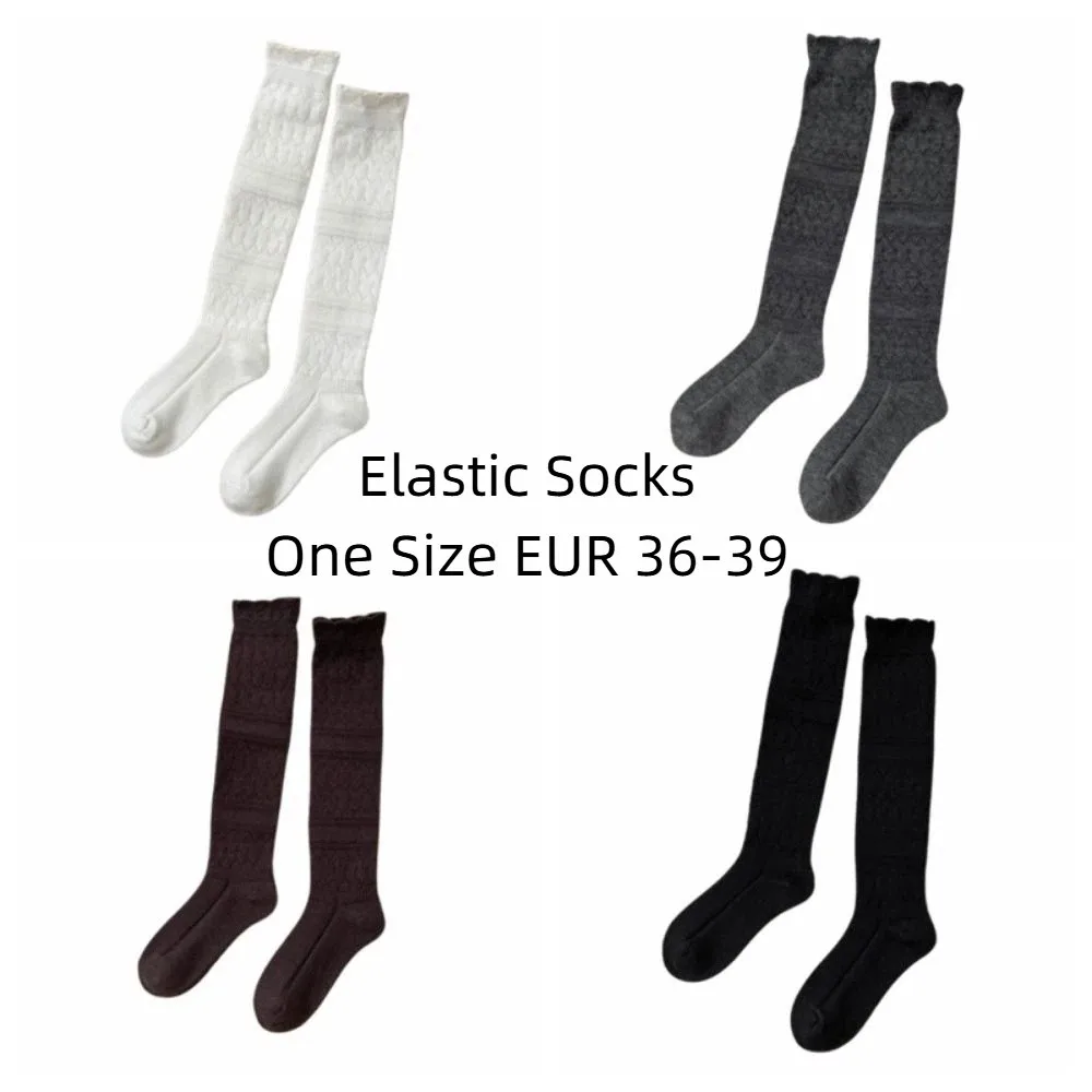 موضة بلون الخريف جوارب محبوكة لينة مريحة المرأة الجوارب الطويلة مرونة الجوف خارج الفتاة مكدسة الجوارب JK الموضة