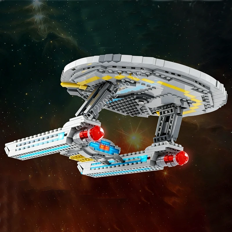 

912PCS California Class Starship Space War Military MOC SpaceShip Battle Model Building Blocks DIY Education Model Toys Gift