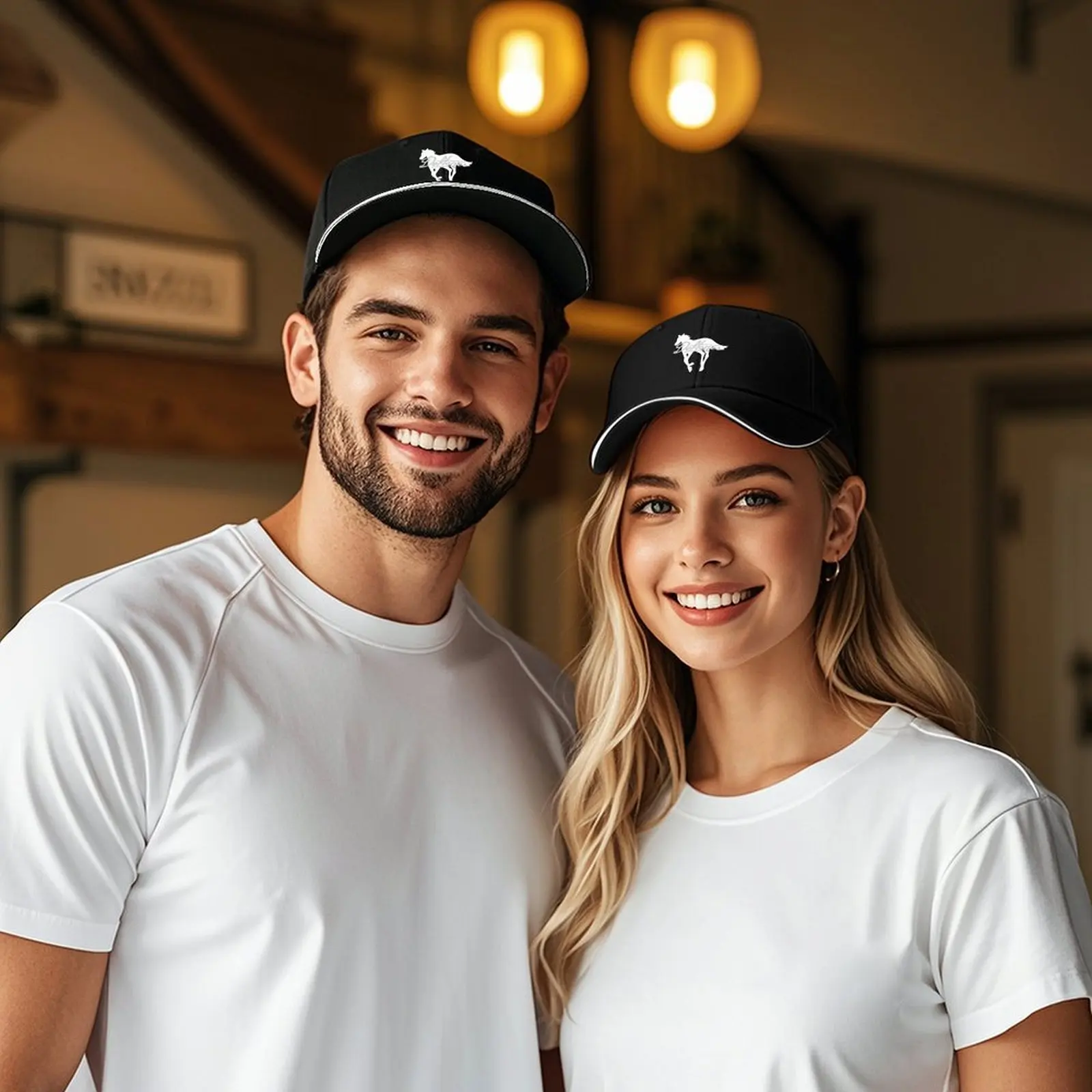 الأبيض تشغيل الحصان المهر قبعة بيسبول Sunhat الفاخرة رجل قبعة الشاطئ نزهة الرجال القبعات المألوف المرأة