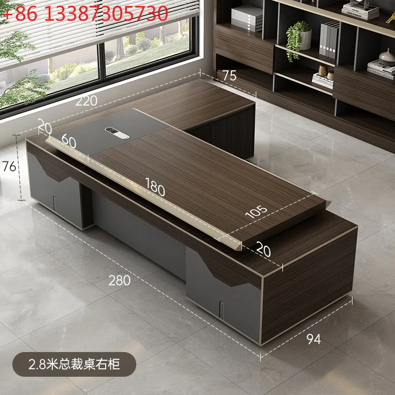 

Modern desk boss table president class table high-end light luxury high-end sense
