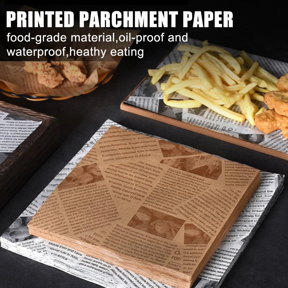 120Pcs Parchment Paper Greaseproof Non Stick Wax Paper Sheet Food Wrapping Paper for Baking Cooking Grilling Kitchen Accessories