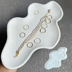 Cloud Storage Tray Concrete Mold Nut Fruit Plate Terrazzo Wave Plate Silicone Mold Suit for Making Plaster Epoxy Resin