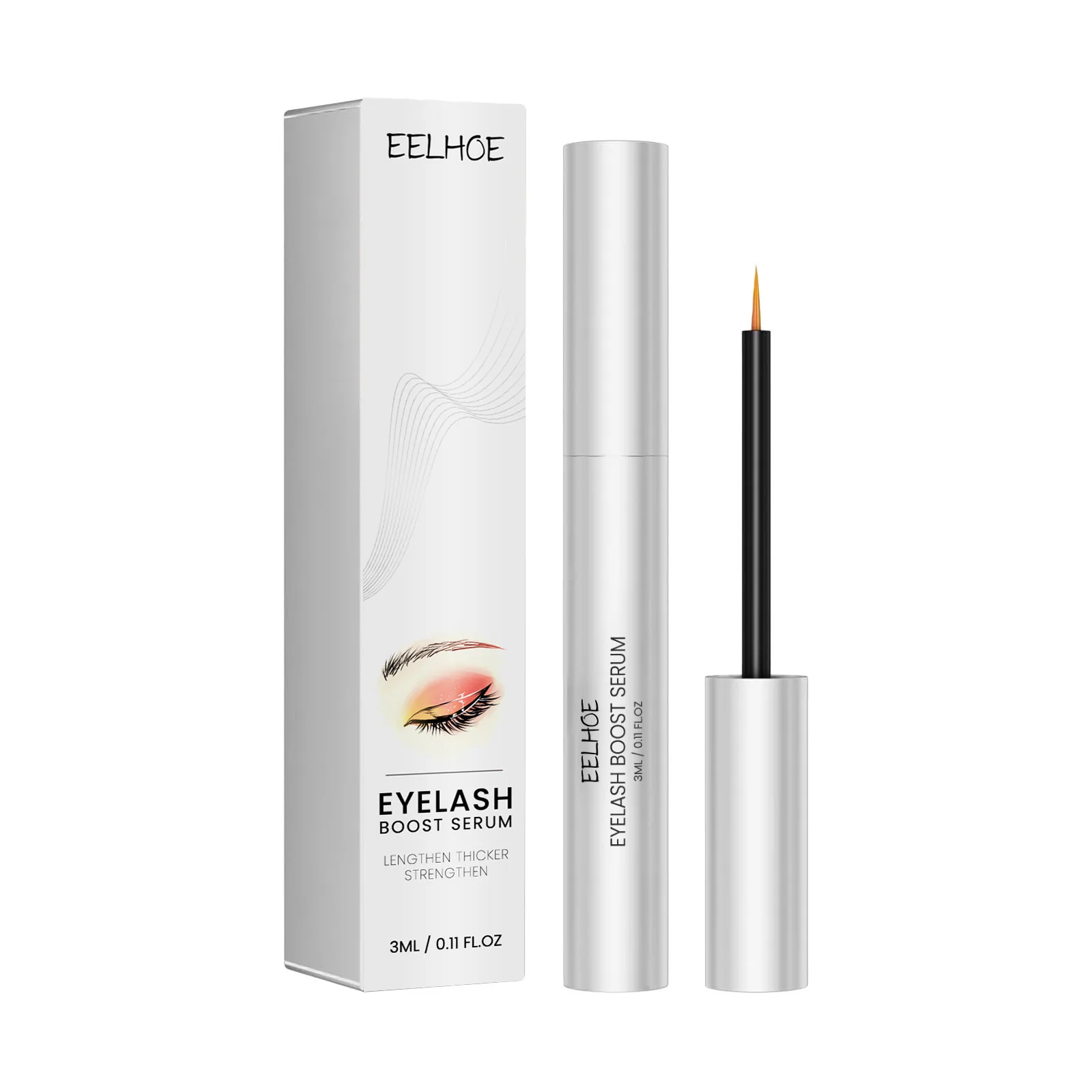 EELHOE-Soro de Crescimento de Cílios, Alongamento, Engrossar Lashes Enhancer, Curl Natural, Ampliar Olhos, Liquid Lash Lifting, Maquiagem, 3ml