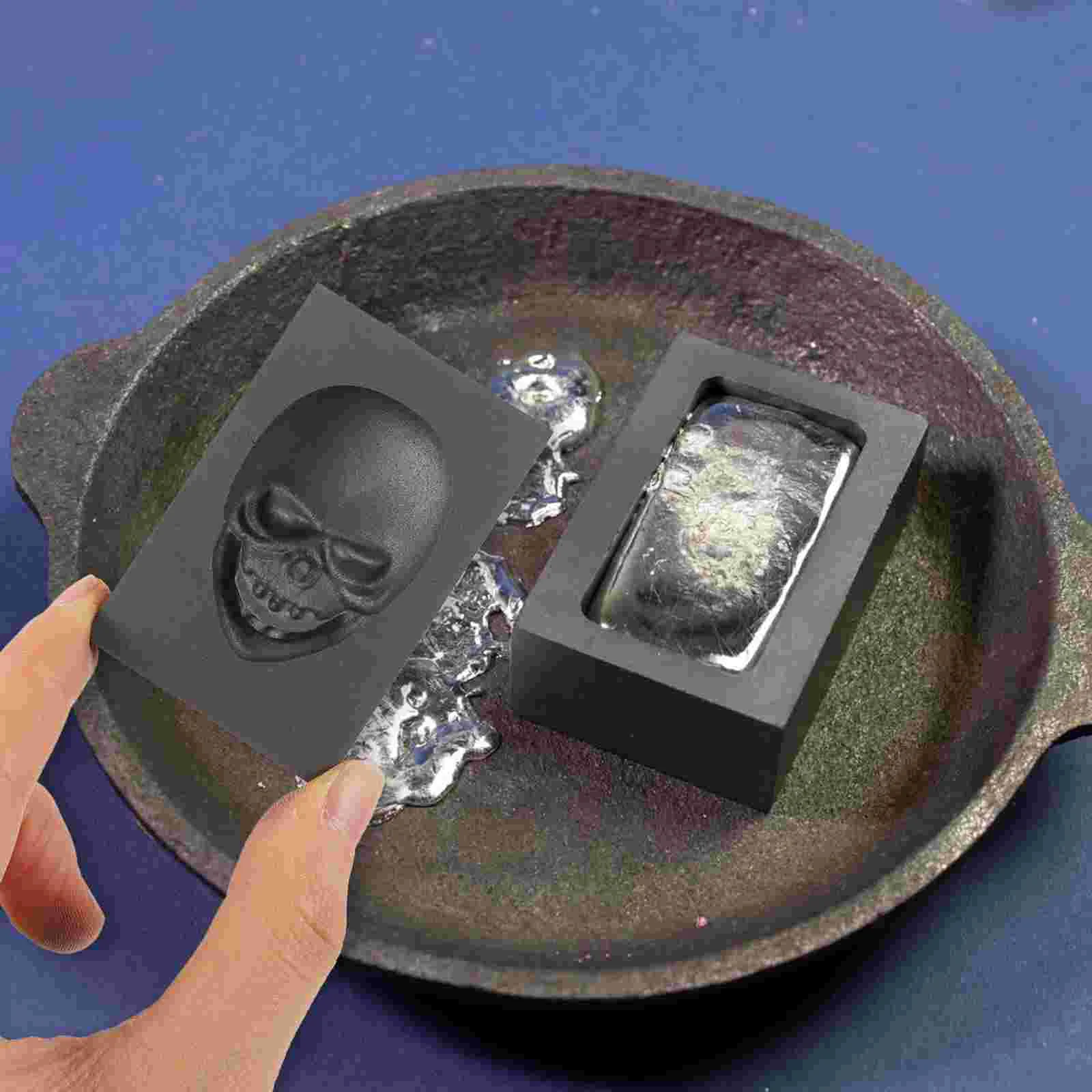 

Skull Mold Graphite Mould for Casting Melting Gold Plant Ingot Ice Cube Molds Silver Tool